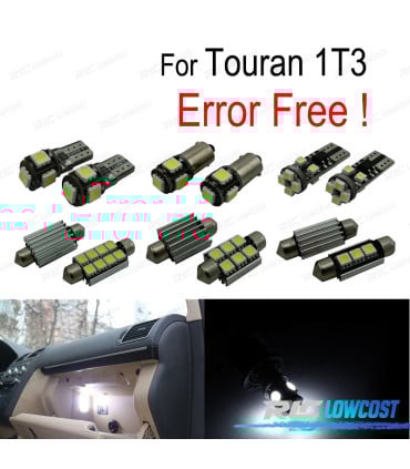 KIT 13 BOMBILLAS LED INTERIOR PARA VOLKSWAGEN VW TOURAN 1T3 11-15