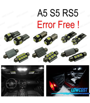 KIT 14 BOMBILLAS LED INTERIOR AUDI A5 S5 RS5 B8 08-15