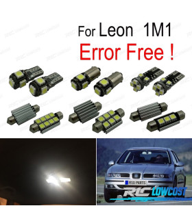 KIT 15 BOMBILLAS LED INTERIOR PARA SEAT LEON 1 M 1 99-06
