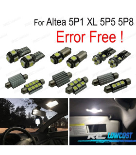 KIT 11 BOMBILLAS LED INTERIOR PARA SEAT ALTEA 5 P 1 ALTEA XL 5P5 5P8 04-15