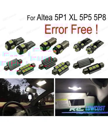 KIT 11 BOMBILLAS LED INTERIOR PARA SEAT ALTEA 5 P 1 ALTEA XL 5P5 5P8 04-15