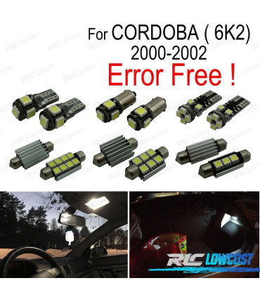 KIT 11 BOMBILLAS LED INTERIOR PARA SEAT CORDOBA 6K2 00-02