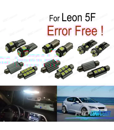 KIT 13 BOMBILLAS LED INTERIOR PARA SEAT LEON MK3 5F 5F1 5F5 5F8 13-18