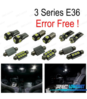 KIT 16 BOMBILLAS LED INTERIOR PARA BMW SERIE 3 E36 SEDAN COUPE M3 316I 318I 320I 323I 323IS 325I 328I 90-99