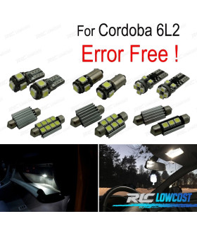 KIT 8 BOMBILLAS LED INTERIOR ACCESORIOS PARA SEAT CORDOBA 6L 6L2 03-09