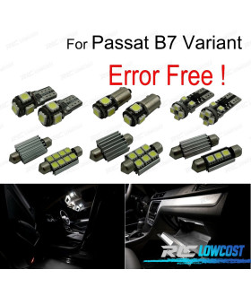 KIT 18 BOMBILLAS LED INTERIOR PARA VOLKSWAGEN VW PASSAT B7 365 11-14
