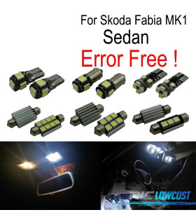 KIT 14 BOMBILLAS LED INTERIOR PARA SKODA FABIA 1 MK1 MKI BERLINA SEDAN 99-07