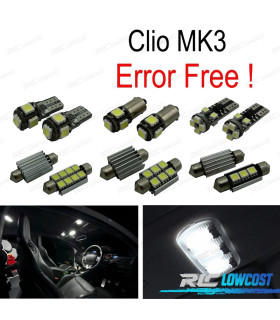 KIT 15 BOMBILLAS LED INTERIOR PARA RENAULT CLIO III MK3 GRANDTOUR 06-12