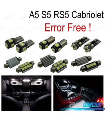 KIT 10 BOMBILLAS LED INTERIOR AUDI A5 S5 RS5 CONVERTIBLE CABRIOLET 09-15