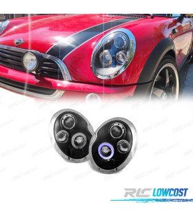 FAROS PARA MINI COOPER 01-06 OJOS ANGEL NEGROS