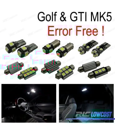 KIT 13 BOMBILLAS LED INTERIOR PARA VOLKSWAGEN VW GTI GOLF 5 MK5 MKV 06-09