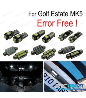 KIT 14 BOMBILLAS LED INTERIOR PARA VOLKSWAGEN VW GOLF 5 ESTATE GOLF WAGON MK5 V 07-09