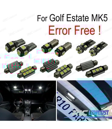 KIT 14 BOMBILLAS LED INTERIOR PARA VOLKSWAGEN VW GOLF 5 ESTATE GOLF WAGON MK5 V 07-09