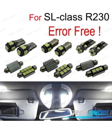 KIT 10 BOMBILLAS LED INTERIOR PARA MERCEDES CLASE SL R230 SL500 SL600 SL55 AMG 02-08
