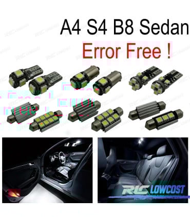 KIT 15 BOMBILLAS LED INTERIOR AUDI A4 S4 B8 SALOON SEDAN 09-15