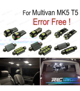 KIT 18 BOMBILLAS LED INTERIOR PARA VOLKSWAGEN VW MULTIVAN MK5 T5 03-15