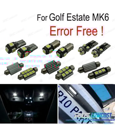 KIT 14 BOMBILLAS LED INTERIOR PARA VOLKSWAGEN VW GOLF FINCA 6 GOLF VI MK6 10-13