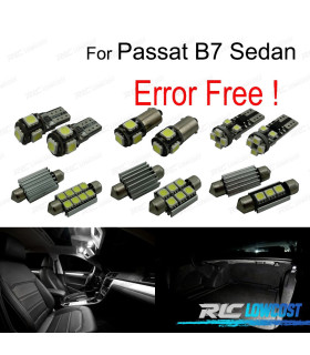 KIT 16 BOMBILLAS LED INTERIOR PARA VOLKSWAGEN VW PASSAT B7 SEDAN 12-15