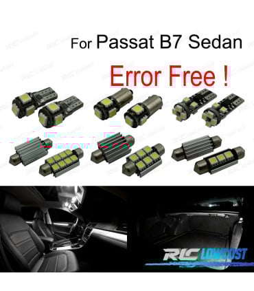 KIT 16 BOMBILLAS LED INTERIOR PARA VOLKSWAGEN VW PASSAT B7 SEDAN 12-15