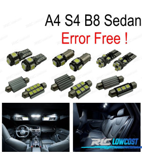 KIT 17 BOMBILLAS LED INTERIOR AUDI A4 S4 RS4 B8 QUATTRO SEDAN