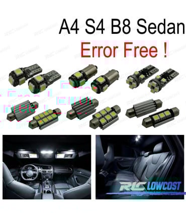 KIT 17 BOMBILLAS LED INTERIOR AUDI A4 S4 RS4 B8 QUATTRO SEDAN