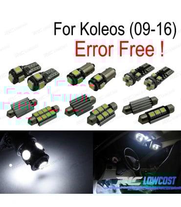 KIT 12 BOMBILLAS LED INTERIOR PARA RENAULT KOLEOS 09-16