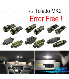 KIT 16 BOMBILLAS LED INTERIOR PARA SEAT TOLEDO MK2 1 M 1M2 99-04