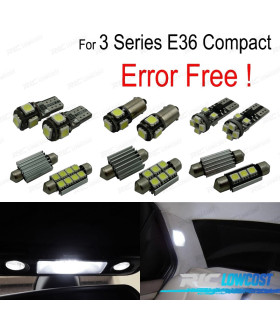 KIT 16 BOMBILLAS LED INTERIOR BMW SERIE 3 E36 HATCHBACK COMPACTO 316G 316I 318TDS 318TI 323TI 94-00