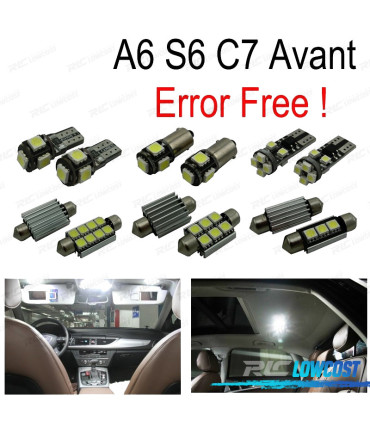 KIT 17 BOMBILLAS LED INTERIOR PARA AUDI A A6 S6 RS6 C7 AVANT WAGON 12-