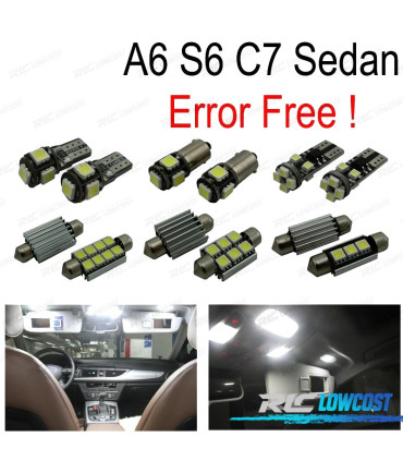 KIT 16 BOMBILLAS LED INTERIOR PARA AUDI A6 S6 RS6 C7 SEDAN 12-17