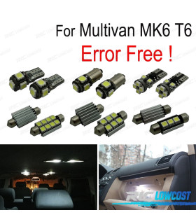 KIT 17 BOMBILLAS LED INTERIOR PARA VOLKSWAGEN VW MULTIVAN MK6 T6 16-