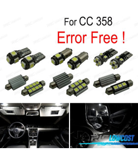 KIT 12 BOMBILLAS LED INTERIOR PARA VOLKSWAGEN VW CC 358 12-17