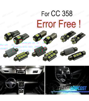 KIT 12 BOMBILLAS LED INTERIOR PARA VOLKSWAGEN VW CC 358 12-17