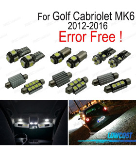 KIT 11 BOMBILLAS LED INTERIOR PARA VOLKSWAGEN VW GOLF CABRIO CABRIOLET MK6 12-16