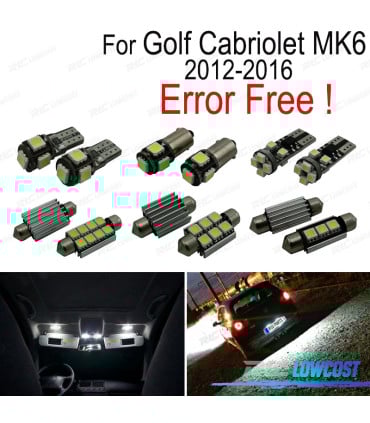 KIT 11 BOMBILLAS LED INTERIOR PARA VOLKSWAGEN VW GOLF CABRIO CABRIOLET MK6 12-16