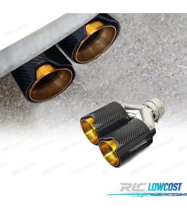COLA ESCAPE IZQ BMW LOOK M PERFORMANCE DORADO CARBONO