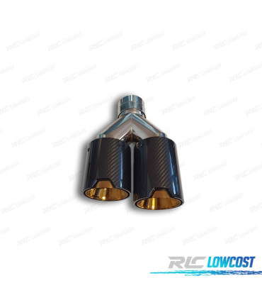 COLA ESCAPE IZQ BMW LOOK M PERFORMANCE DORADO CARBONO