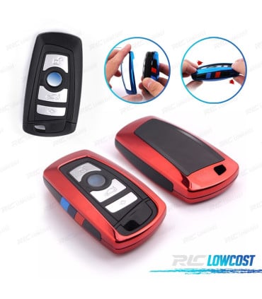 FUNDA CARCASA LLAVE BMW CUADRADA EN ROJO