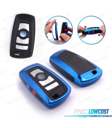 FUNDA CARCASA LLAVE BMW CUADRADA EN AZUL