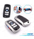 FUNDA CARCASA LLAVE BMW CUADRADA CROMO Y NEGRO