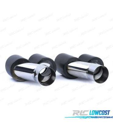 COLAS ESCAPE SALIDA DOBLE UNIVERSAL 2x 89MM ACERO INOX NEGRO MATE