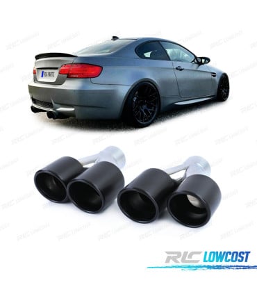 COLAS ESCAPE SALIDA DOBLE UNIVERSAL 2x 89MM ACERO INOX NEGRO MATE