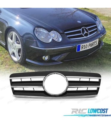 PARRILLA PARA MERCEDES CLK W208 96-02 LOOK CL NEGRO CROMO