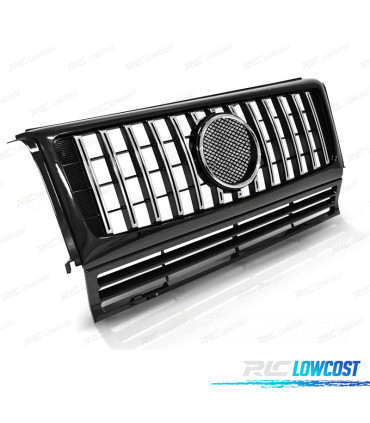 PARRILLA MERCEDES CLASE G W463 90-12 LOOK AMG C63 NEGRO CROMADO
