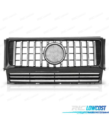 PARRILLA MERCEDES CLASE G W463 90-12 LOOK AMG C63 NEGRO CROMADO