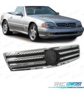 PARRILLA PARA MERCEDES CLASE SL R129 89-98 LOOK AMG CROMADO NEGRO
