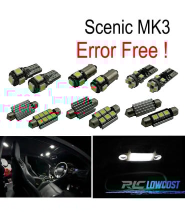KIT 17 BOMBILLAS LED INTERIOR 2009-2016 PARA RENAULT SCENIC III 3 MK3