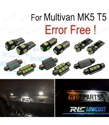 KIT 18 BOMBILLAS LED INTERIOR VOLKSWAGEN VW MULTIVAN MK5 T5 03-15