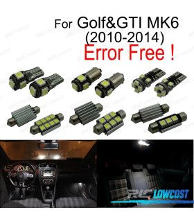 KIT 14 BOMBILLAS LED INTERIOR PARA VOLKSWAGEN VW GOLF 6 MK6 MK VI GTI 10-14