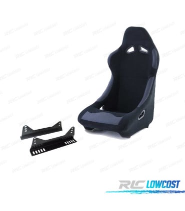 KIT ASIENTO BAQUET UNIVERSAL ALCANTARA NEGRO